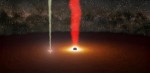 Vzácný pohled družice NASA na dvě černé díry ve vzdálené galaxii