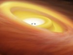 ALMA objevila mladou hvězdu s pokrouceným protoplanetárním diskem