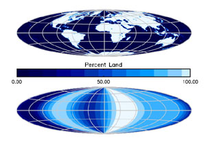 Mapa Země a měření sondy Deep Impact
