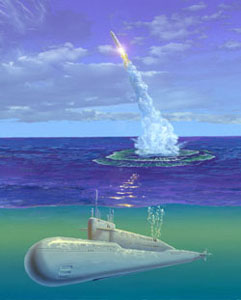 Start balistické rakety z ruské ponorky